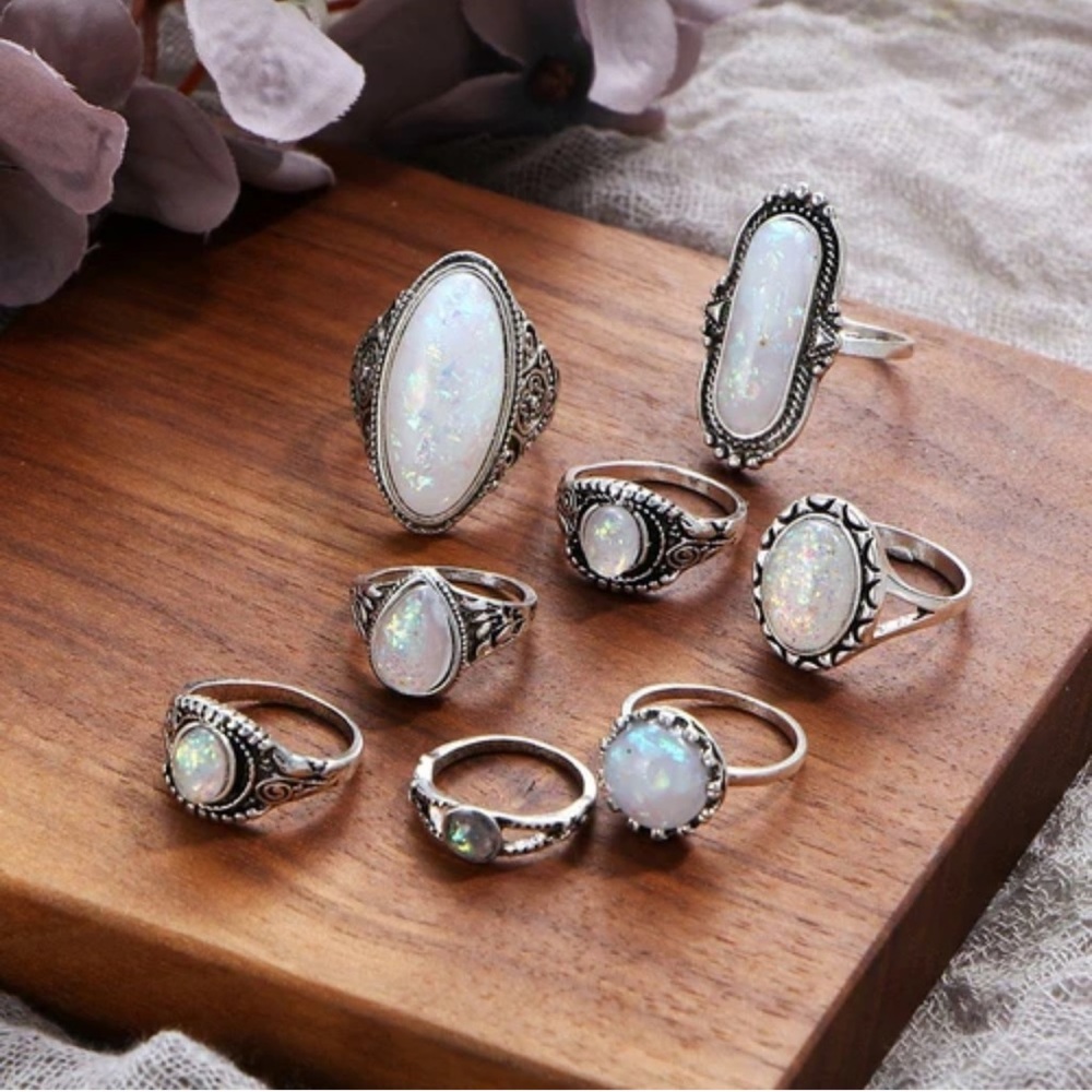 The Lumination Ring Collection 8 Piece Opal